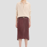 Leather Skirt In Acai