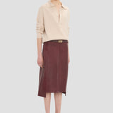 Leather Skirt In Acai