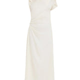 Drape Midi Dress In Ivory