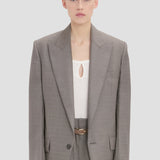 Sculptural Sleeve Jacket In Nickel