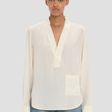 V-Neck Blouse In Ivory