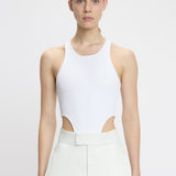 High Leg Bodysuit In White