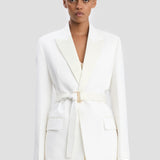 Belted Tailored Jacket In Ivory