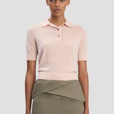 Polo Top In Pale Rose