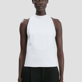 Backless Bib Top In White