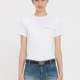 Fitted Shrunken Logo T-Shirt In White