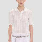 Frill Polo Top In White