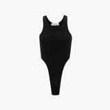 High Leg Bodysuit In Black