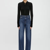 High Waist Jean In Mid Blue Wash