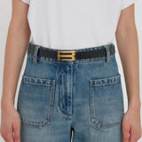 Dorian Frame Belt Croc Embossed Leather