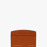 Victoria Card Holder In Burnt Orange Grained Leather