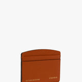 Victoria Card Holder In Burnt Orange Grained Leather