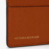 Victoria Card Holder In Burnt Orange Grained Leather