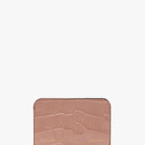 Envelope Card Holder In Blush Pink Croc Embossed Leather
