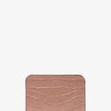 Envelope Card Holder In Blush Pink Croc Embossed Leather