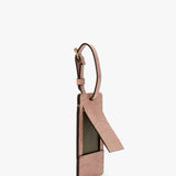 Luggage Tag In Blush Pink Croc Embossed Leather