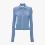 Zip Jumper In Blue Melange