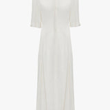Panelled Midi Dress In White