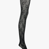 VB Monogram Lace Hold-Ups In Black