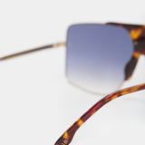 Oversized Metal And Acetate Frame In Gold Havana