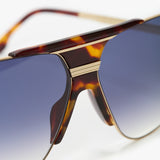 Oversized Metal And Acetate Frame In Gold Havana