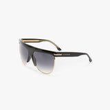 Sculpted Metal And Acetate Sunglasses With Flat Top