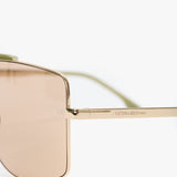 Oversized Metal And Acetate Frame In Green Marble