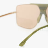 Oversized Metal And Acetate Frame In Green Marble