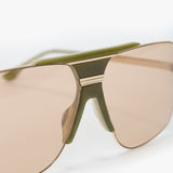 Oversized Metal And Acetate Frame In Green Marble