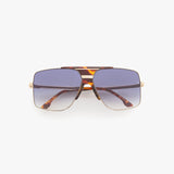 Oversized Metal And Acetate Frame In Gold Havana