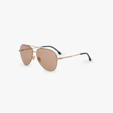 Metal Pilot Sunglass In Gold Blue