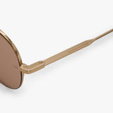 Metal Pilot Sunglass In Gold Blue