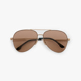 Metal Pilot Sunglass In Gold Blue