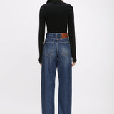 High Waist Jean In Mid Blue Wash