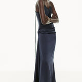 Draped Lace Dress In Midnight