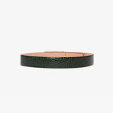 Jumbo Dorian Belt In Dark Forest Croc Embossed Leather