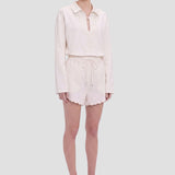 Embroidered Short In White
