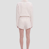 Embroidered Short In White