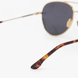 Fine Metal Pilot Sunglasses In Gold Black