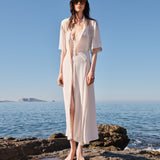 Panelled Midi Dress In White