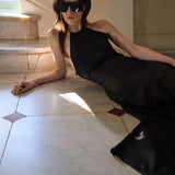 Halter Neck Midi Dress In Black