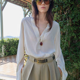 V-Neck Blouse In Ivory