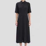 Panelled Midi Dress In Black