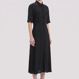 Panelled Midi Dress In Black