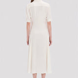 Panelled Midi Dress In White