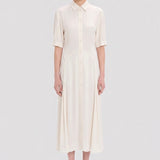Panelled Midi Dress In White
