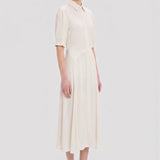 Panelled Midi Dress In White